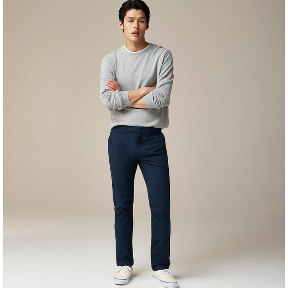 J.Crew 484 Slim Fit Tech Pant Stretch Comfort Navy Blue Mens W32 L34 NWT - Picture 3 of 13